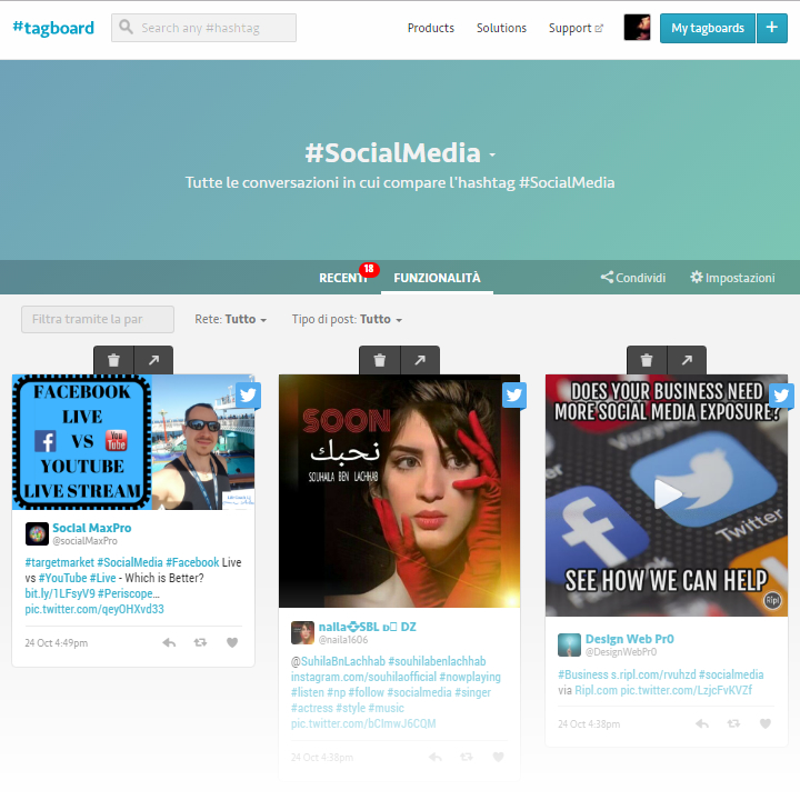 Tagboard il tool per monitorare gli hashtag in tempo reale