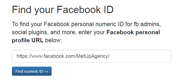 Find my Facebook ID - Homepage